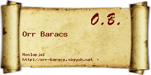 Orr Baracs névjegykártya